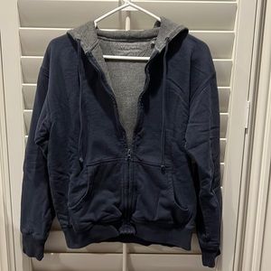 Vince navy full zip hooded sweatshirt size medium